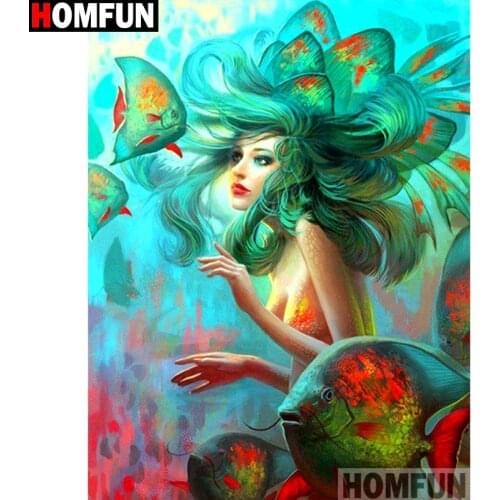 HOMFUN Full Square/Round Drill 5D DIY Diamond Painting "Cartoon beauty" Embroidery Cross Stitch 5D Home Decor A14284