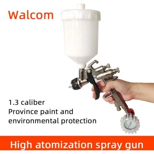 Walcom Car Spray Gun Pneumatic Topcoat High Atomization Paint Spraying 1.3 Caliber Upper Pot Spray Gun