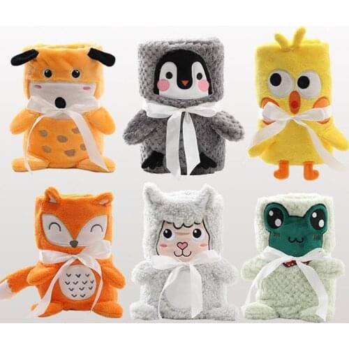 Baby Blanket Newborn Cartoon Animal Flannel Swaddle Wrap Breathable Coral Fleece Blankets New born Baby Swaddle Children Quilt