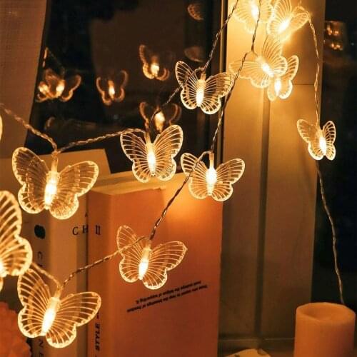 20 LED String Light Butterfly Light String Fairy Lamp Garland Wedding Home Decor for Bedroom Christmas Tree Festival Decoration