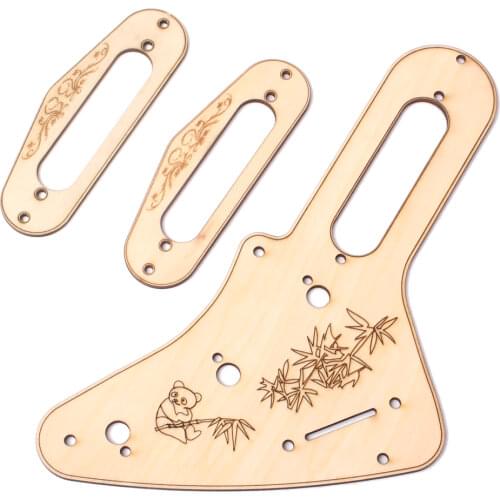 Guitar Single Coil Pickup Mounting Ring, Maple with carved flowers