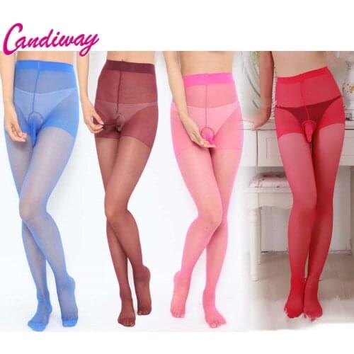 Hot Sale Tights ultra elastic New Mens Silk stockings Penis Pouch Sheath Underwear 4 Colors Stocking for Men