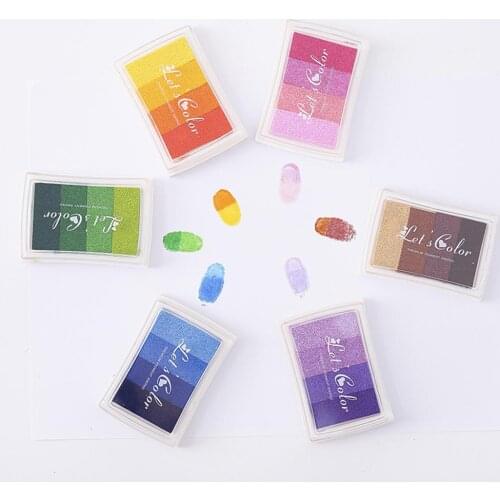 Gradient Color Stamp Ink pad Clear Stamps Inkpad for DIY Crafts Fabric Wood Paper Fingerprint Paint Scrapbooking Accessories