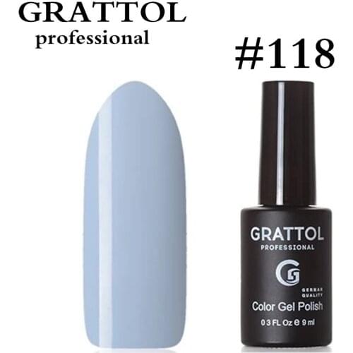 GRATTOL professional Nail Art Design UV Gel Nail Polish Lacquer Varnish 118 Manicure Venalisa blue Color 9Ml Soak Off Gel Polish