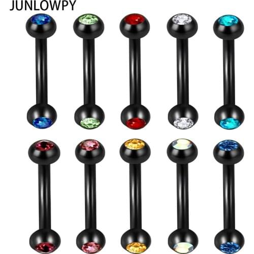 JUNLOWPY Black Gold Silver Eyebrow Piercing 16G Ball Banana Eyebrow Ring Labret Bars Hypoallergenic Surgical Steel Body Jewelry