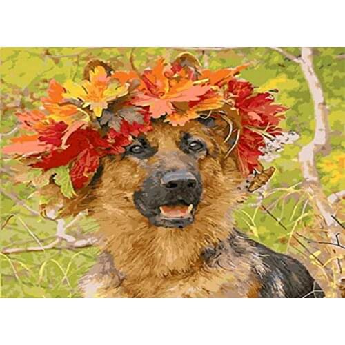 Paints By Numbers Animals German shepherd 50x40cm Pictures Oil Painting By Numbers Set Gift Coloring By Numbers Canvas Wall Set