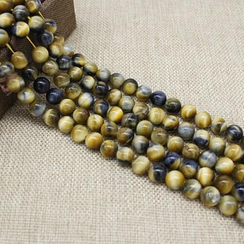 Good Nature Tigers-eye Stone Round Loose Beads Yellow Tiger Eye Stone Beads for Jewelry Making Bracelet Earrings Necklace Beads
