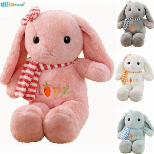 100% Cotton Stuffed Plush Animals Toys Long eared Rabbit Plush Toys Soft Animal Doll Kids Girl baby playmate