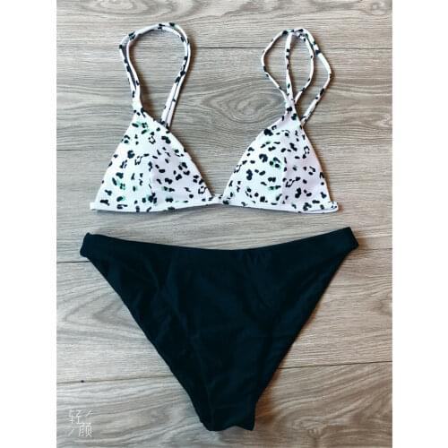 2019 New Style Fashion Hot Women Sexy Leopard Two-Piece Suits Push-Up Patchwork Padded Swimwear Swimsuit Bathing Beachwear