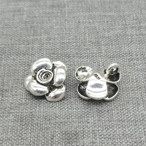 3 Pieces 925 Sterling Silver Flower Charms Pendants for Bracelet Necklace