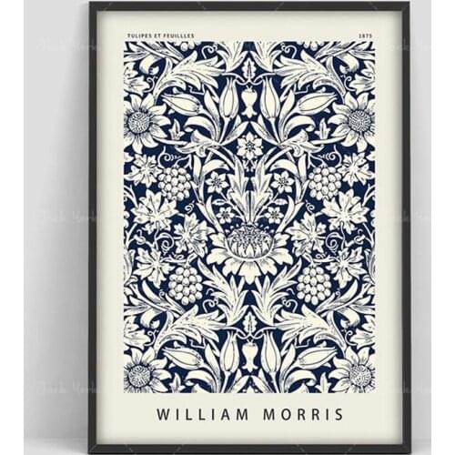 William Morris poster, William Morris Exhibition poster, Flower pattern, Flower poster, Art Print, Willster, Henri Mattion prin