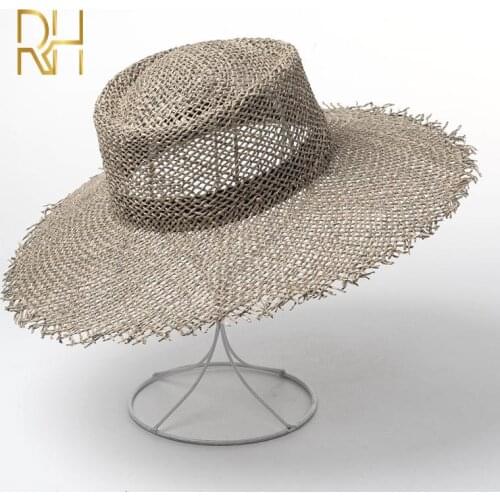 Casual Summer Girls Round Bowler Raw Fringe Straw Hat Hollow Seagrass Salt Hat Natural Women Sun Hat For Party Vacation