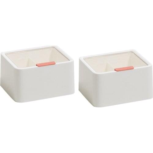Transparent Cover Cotton Cotton Swab Lipstick Storage Box Nordic Style Double-Layered Simple Desktop Storage Box