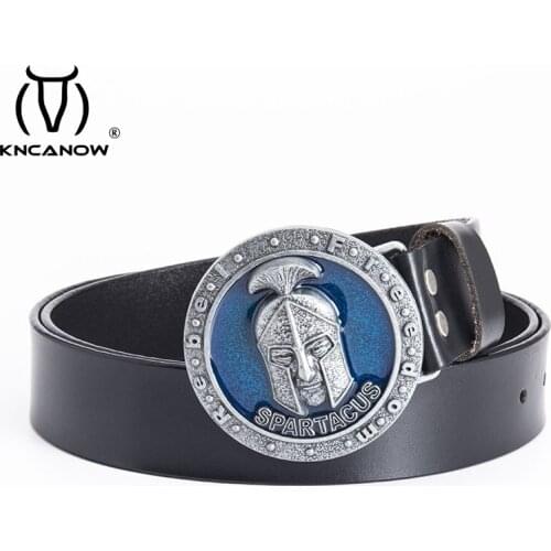 Mens Jeans Cowhide Genuine Leather Belts Vintage Spartacus Waistband Strap For Male Luxury Brand Design Freedom Ceinture Homme