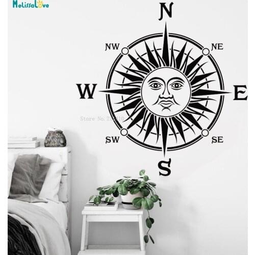 Compass Rose Sun Modeling Wall Decal Sticker Home Interior Design Living Room Decor Bedroom Art Murals Removable Poster YT2017