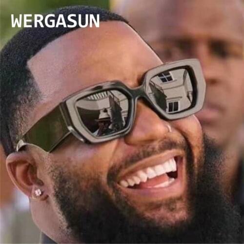 WERGASUN Sunglasses Women Trendy Vintage Brand Designer Men Sunglasses Square Gradient Lens Sun Glasses Female UV400