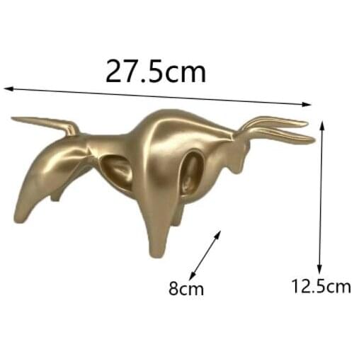 Abstract Golden Calf Statue Resin Decoration Home Accessories Gift Geometric Taurus Sculpture bull ox Cattle decor art