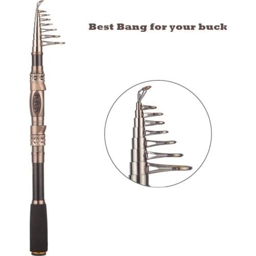 PLUSINNO Telescopic Fishing Rod Retractable Fishing Pole Rod Saltwater Travel Spinning Fishing Rods Fishing Poles
