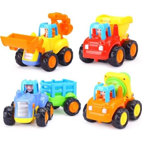 Thicken Push And Go Car Construction Vehicles Toys Pull Back Cartoon Play For 2 3 Years Old Boys Toddlers Kids Gift MAR-20