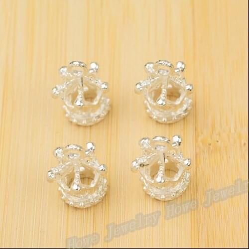 Wholesale 50PCS Vintage Charms Imperial crown Pendant Bright silver Fit Bracelets Necklace DIY Metal Jewelry Making