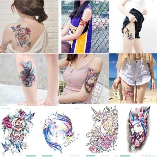 Temporary Tattoos For Men Chest Shoulder Women Anime China Dark Blue Skull Stuff Style Waterproof Tattoo Sticker Surprise Price