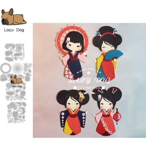 Japanese Geisha Metal Cutting Dies Scrapbooking Stencil DIY Mold Knife Craft Embossing Die Cuts Card Making New Dies For 2021