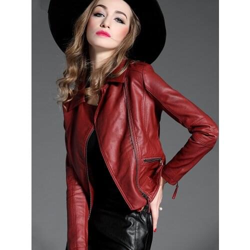 Womens Leather Jacket Woman Spring 2020 Streetwear PU Leather Coats and Jackets Women Biker Bomber Jacket Chaqueta Mujer MY3037