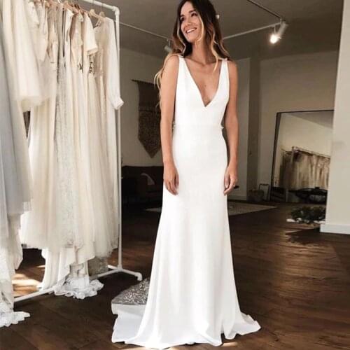 Sexy Deep V-neck Mermaid Wedding Dresses White Ivory 3D Lace Robe De Maria Backless Chapel Train Vestido De Noiva Custom Made