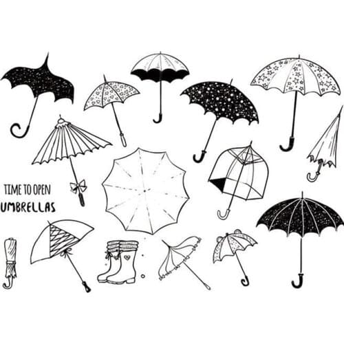 Umbrella stamp Clear Stamp for Scrapbooking Transparent Silicone Rubber DIY Photo Album Decor A296