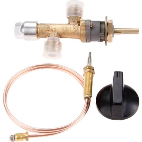 1Pc Gas Control Valve with 600mm Thermocouple M8 Threaded Head and Knob Switch for Low Pressure Application Gas Grill Heater