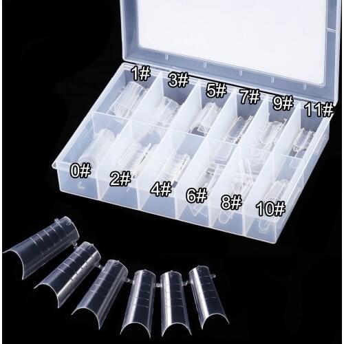 120pcs Half cover stiletto Coffin Quick Building Dual Extension Forms False Tips Poly Nail Gel System UV Acrylic Art Top Mold