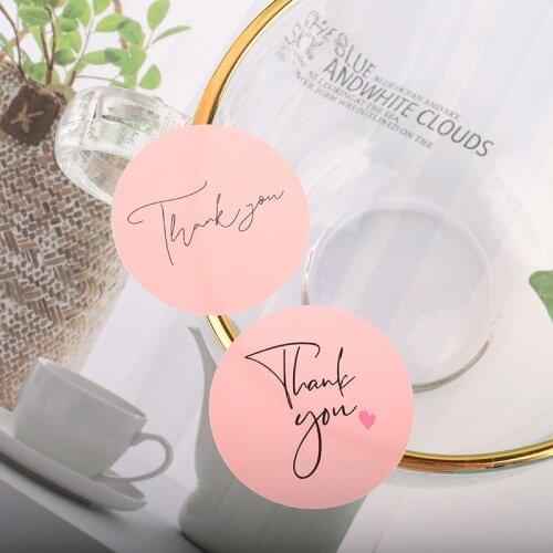 120pcs pink heart Thank You Label Stickers Wedding party decoration stasionery three choice