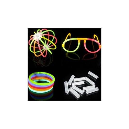 2016 New Childrens Day Gift Disposable Fluorescent Lighted Sticks Bracelets with Adapter DIY Accessories Christmas 100PCS/PACK