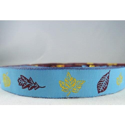 2017 Wholesale 5/8" 16mm Natural Leaves Woven Jacquard Ribbon DIY Sewing Trims Lace 10Yards/lot 100% Polyester Ribbons CX12