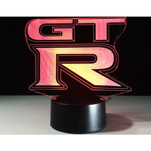 GTR 3D LED Light Bedroom 7 Colors Night Lamp Usb Led Night Light Motion Sensor Light Lighting For Car Fan Friends