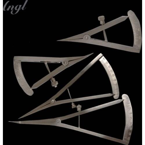 4pc Curved & Straight Tip Large small Dental Gauge Caliper Dental Caliper Metal Dental Tools Dentist Material Dentistry Lab