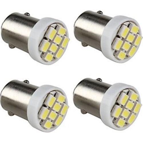 4pcs T11 T4W 8 LED 233 BA9S Cap Bayonet Interior Bulbs Car License Plate Light Blanc Plafonnier Plaques Veilleuses Door Lamp 12V