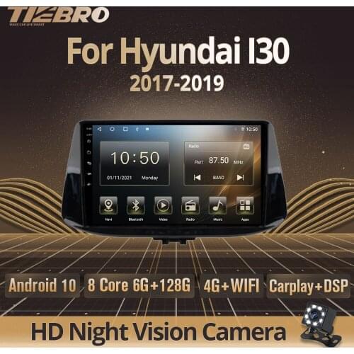 Tiebro 2DIN Android10.0 Car Radio For Hyundai I30 2017-2019 Car Stereo Receiver 2din Android Radio Car Multimedia Player Carplay