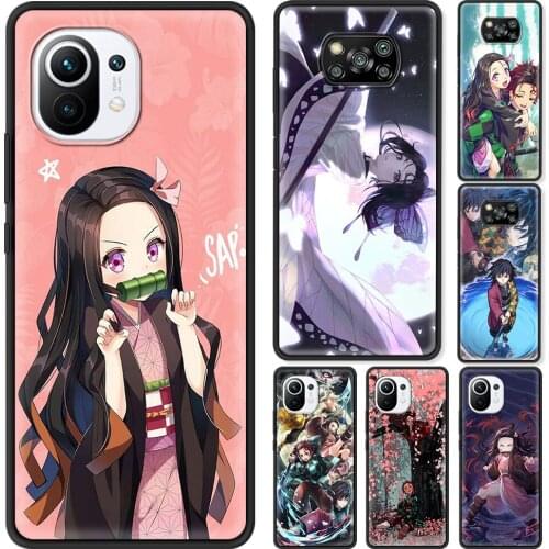 Cellphone Case For Xiaomi Poco X3 NFC M3 F3 Pocophone F1 Caso TPU Capa For Xiaomi Note 10 Pro 10lite Anime Demon Slayer No Yaiba