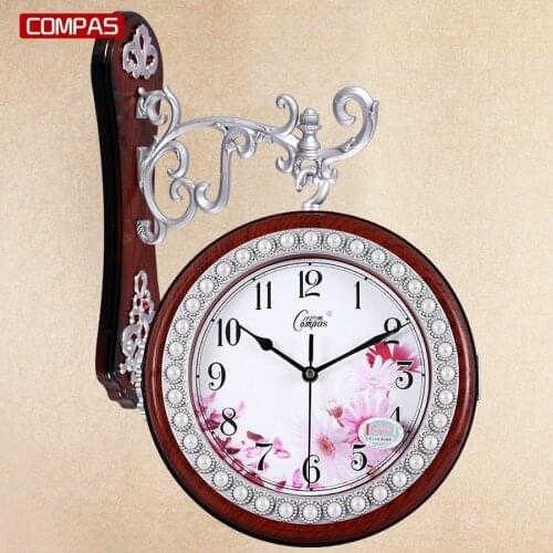 European Double-sided Clock Luxury Big Size Creative Vintage Silent Living Room Wall Clock Reloj De Pared Home Decorative DL60WC