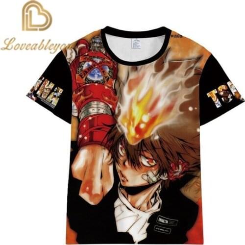 Anime Hitman Reborn 3D Printed T-shirt Casual Short Sleeve Tshirt Short Sleeve Summer Men and Women Fashion Tops