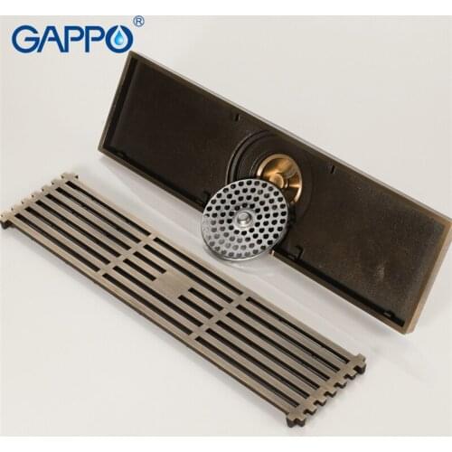 GAPPO Drains Recgangle Linear Waste Drainer Anti-odor Bathroom Floor Drain Cover Stopper Bathroom Shower Drain Strainer Stopper