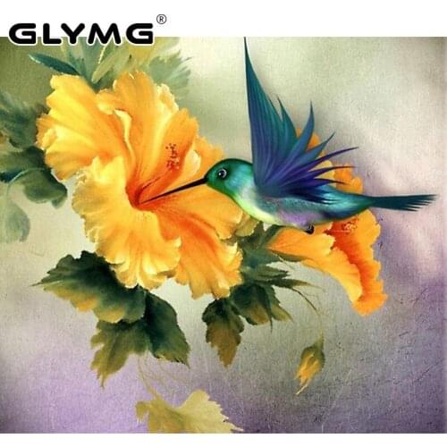 GLymg 5d Diy Diamond Painting Cross Stitch Full Drill Bird Flower Animal Rhinestones Embroidery Diamond Full Square Wall Sticker