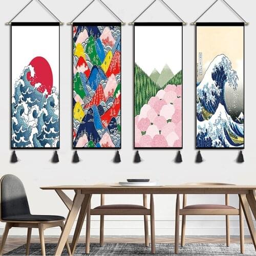 Kanagawa Surf Tapestry Wall Hanging Decoration Cloth Fresco Background Wall Adornment Bedroom Dcor Tapestry Fabric Wall Painting