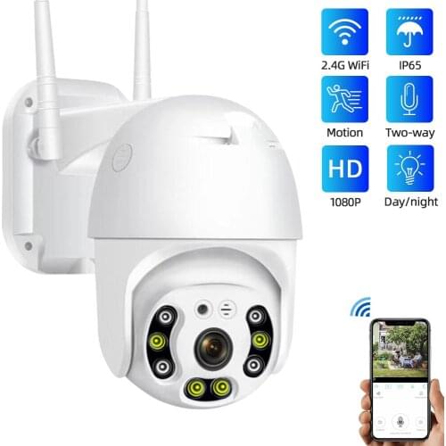 HFWS 1080P PTZ IP Camera WiFi 360 Outdoor Two-way Audio AI Human Detect Wireless CCTV Camera IR Light Security Surveillance