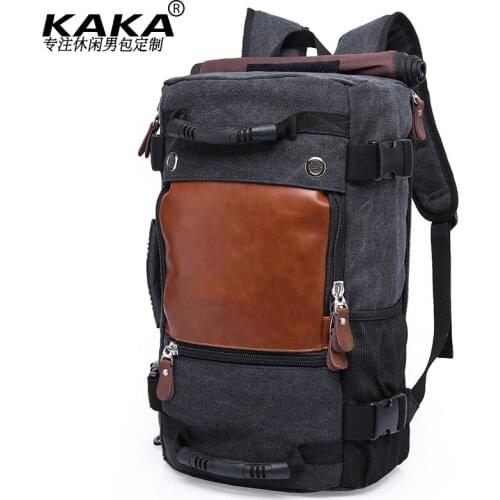 Artistic Retro Leisure Korean Style Large Capacity Canvas Backpack Mens Backpack Multi-Functional Travel Leisure Backpack