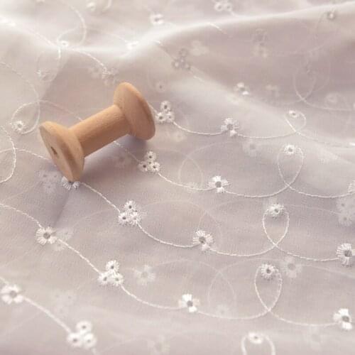 Quality Chiffon tissu Embroidered with embroidery fabric one-piece dress clothing patchwork