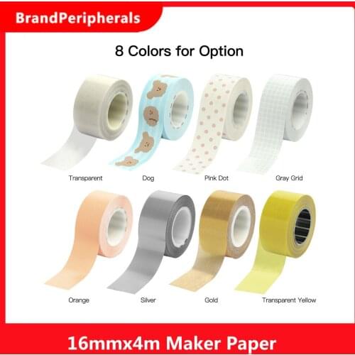 MAKEID M1/L1 16mmx4m Adhesive Label Maker Paper Thermal Printer Paper Sticker Tape Name Price Waterproof Tear-Resistant