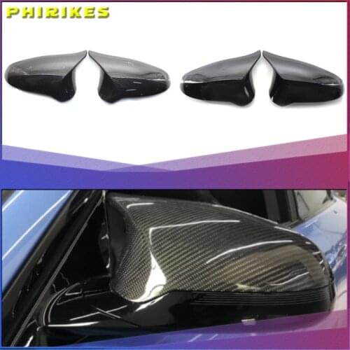 2PCS Real Carbon Fiber Car Side Mirror Cover Outside Rearview Mirror Cover Caps Replacement For BMW F80 M3 &F82 M4 2015-2018
