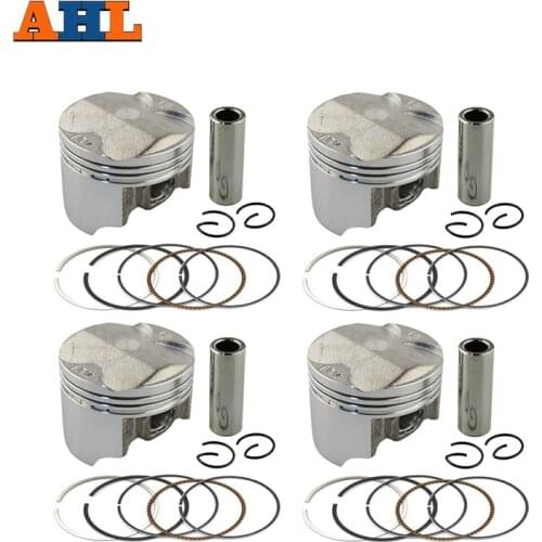 AHL 4pcs/Set STD/ +25/ +50 Bore Size 55mm/ 55.25mm/ 55.5mm Piston & Ring Kit For HONDA VFR400 VFR 21 24 30 NC30 RVF35 NC35